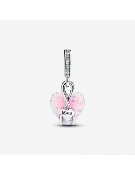 PANDORA Charm Pendant Cœur Opalescent Mum