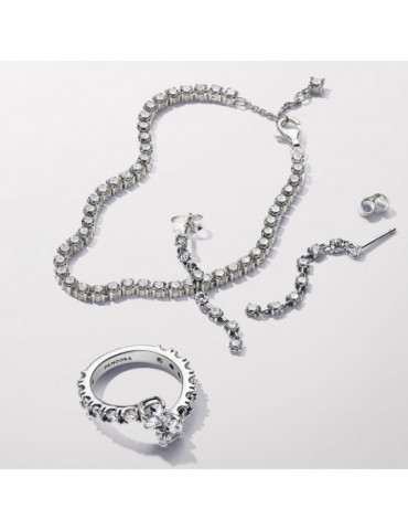 PANDORA Pendants d’Oreilles Huit Pierres Scintillantes