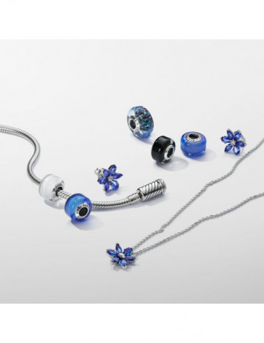 PANDORA Clous d’Oreilles Herbier Bleu Scintillant