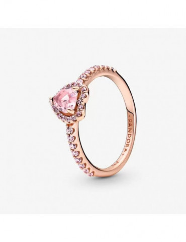 PANDORA Bague Coeur Scintillant Rose