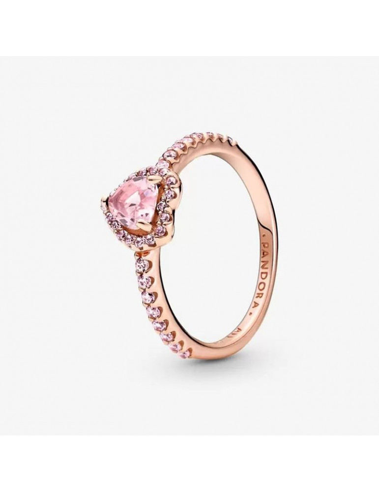 PANDORA Bague Coeur Scintillant Rose