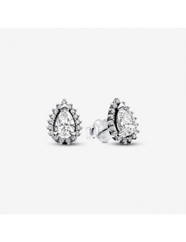 PANDORA Clous d'oreilles Halo Poires Scintillantes