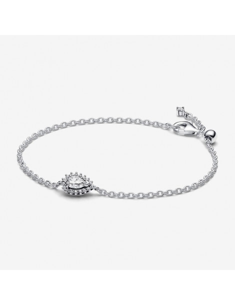 PANDORA Bracelet Chaîne Halo Poire Scintillante