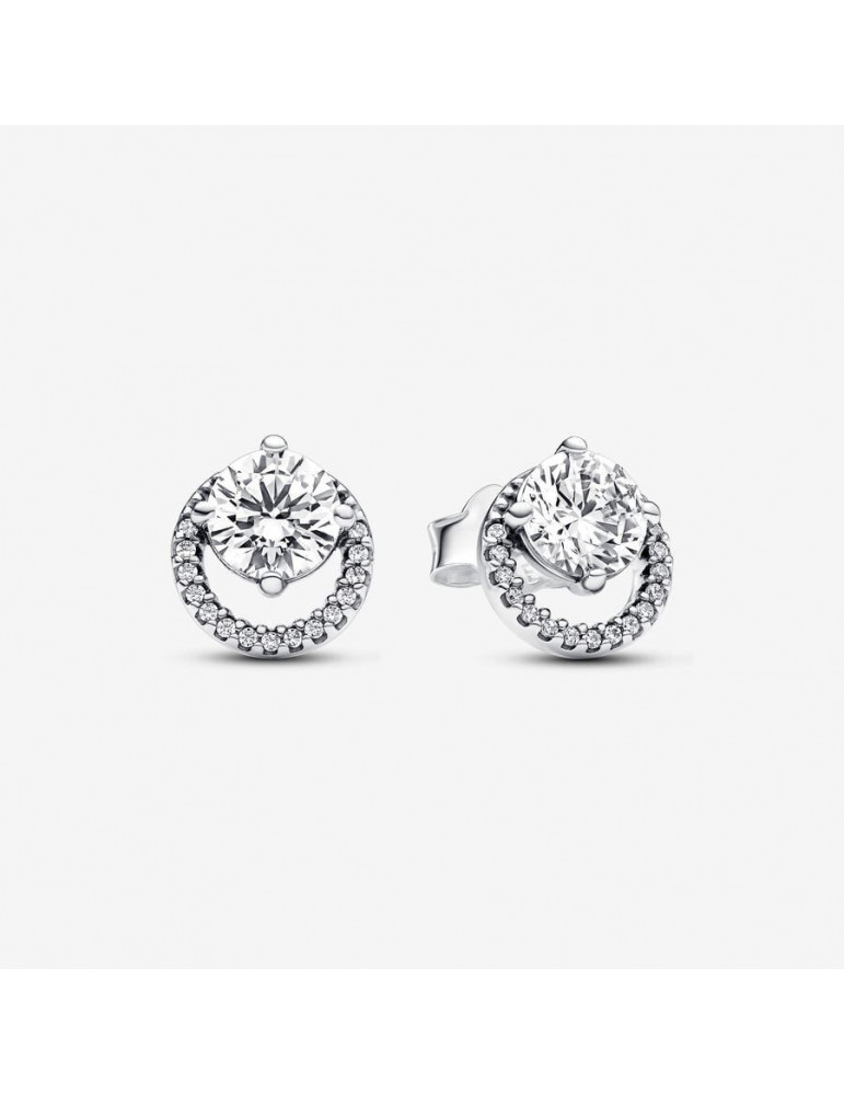 PANDORA Clous d'Oreilles Halo Rond Scintillant