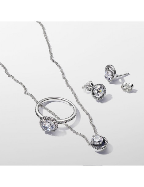 PANDORA Clous d'Oreilles Halo Rond Scintillant