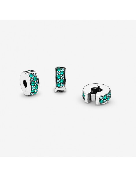 PANDORA Charm Clip Pavé Bleu-Vert