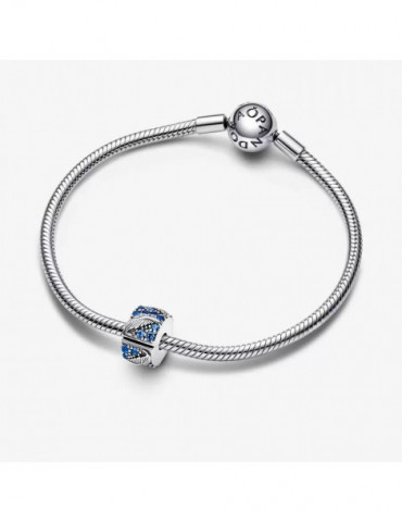 PANDORA Charm Clip Plume Courbe & Pavé