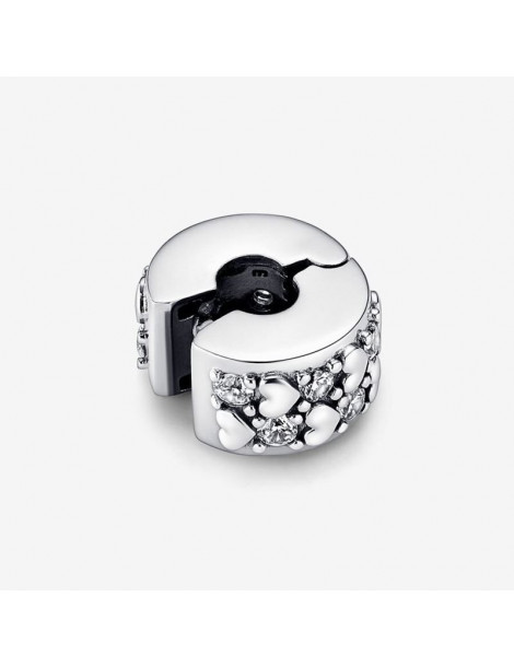 PANDORA Charm Clip Pendant Coeurs de l'Infini Scintillants