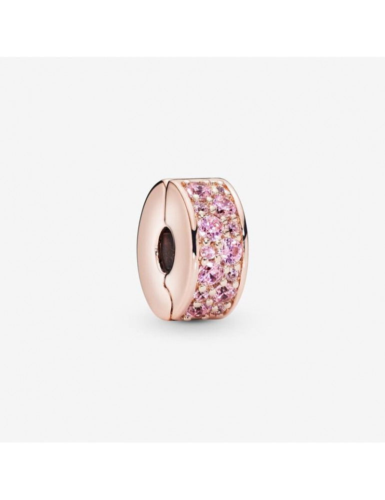 PANDORA Charm clip pavé rose