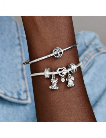 PANDORA Charm clip pavé double rang