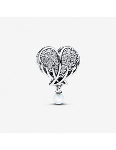 PANDORA Charm Cœur & Ailes d’Ange Scintillantes