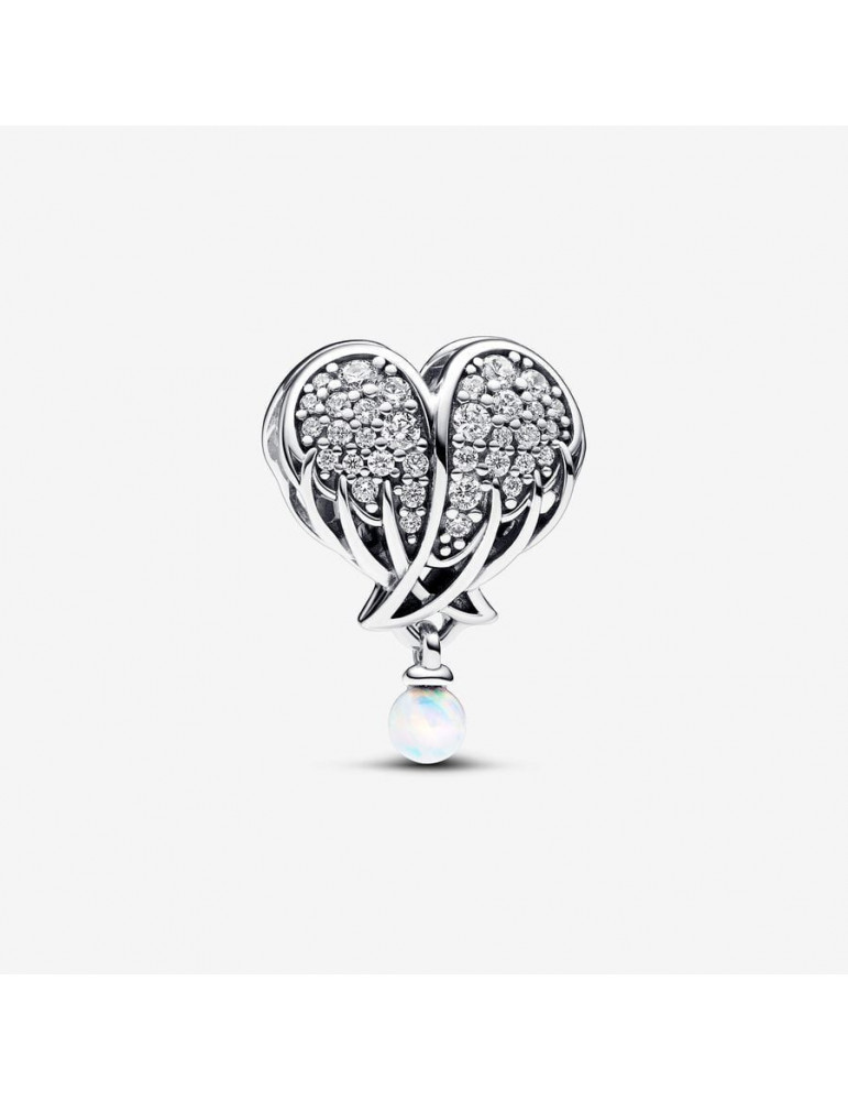 PANDORA Charm Cœur & Ailes d’Ange Scintillantes