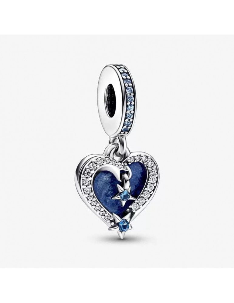 PANDORA Charm Pendant Double Cœur Étoile Filante