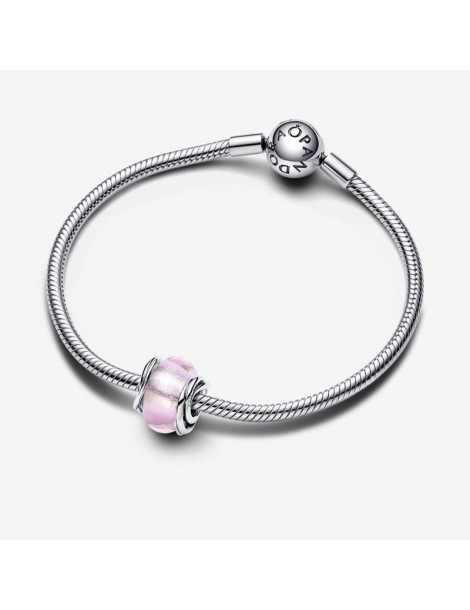 PANDORA Charm Murano Rose et Cercles