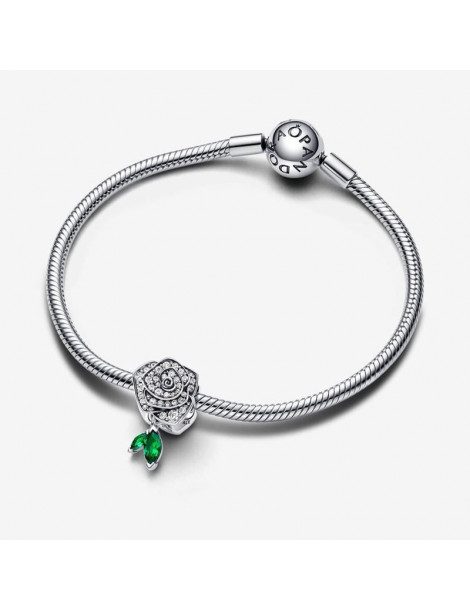 PANDORA Charm Rose en Fleur Scintillante