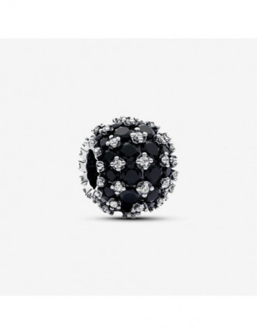 PANDORA Charm Noir Rond Pavé Scintillant