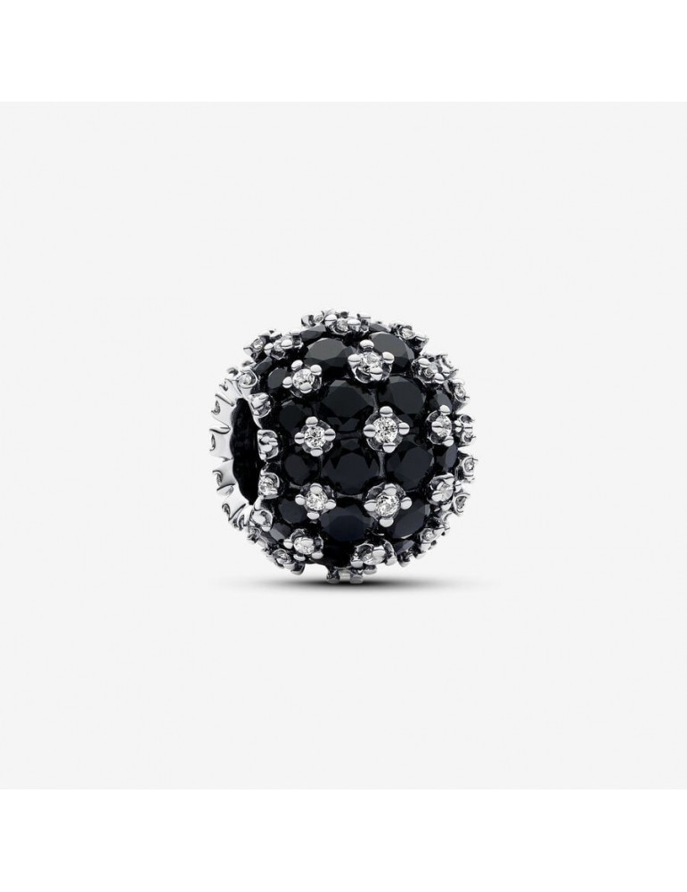 PANDORA Charm Noir Rond Pavé Scintillant