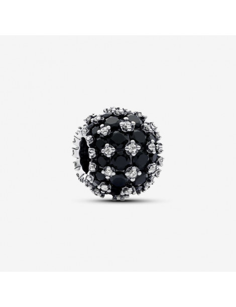 PANDORA Charm Noir Rond Pavé Scintillant