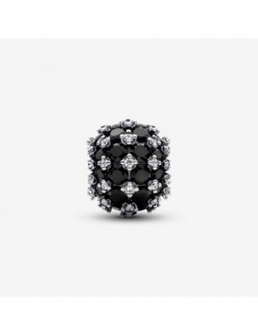 PANDORA Charm Noir Rond Pavé Scintillant