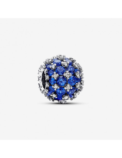 PANDORA Charm Rond Pavé Bleu Scintillant