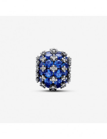 PANDORA Charm Rond Pavé Bleu Scintillant