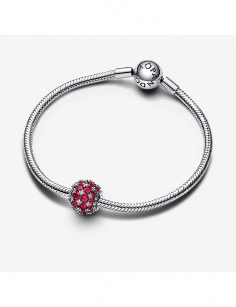 PANDORA Charm Rose Rond Pavé Scintillant