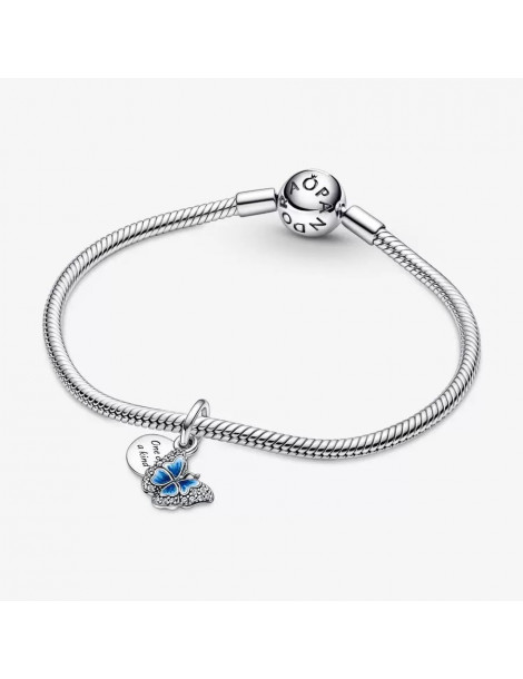 PANDORA Charm Pendant Double Papillon Bleu & Citation