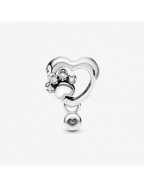 PANDORA Charm Empreinte de patte & Cœur Scintillant