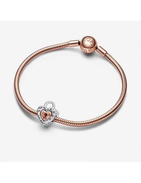 PANDORA Charm Cœur Séparable Cadenas Bicolore