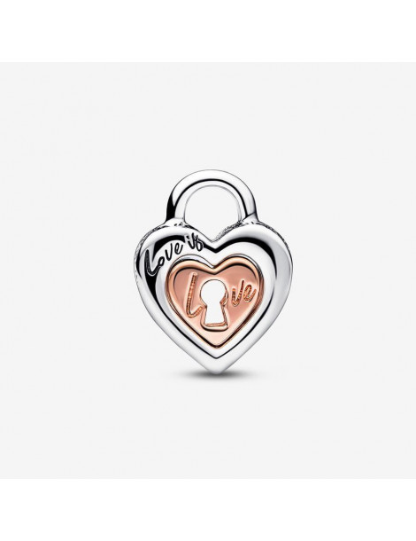 PANDORA Charm Cœur Séparable Cadenas Bicolore