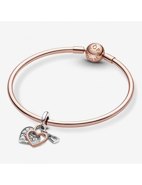 PANDORA Charm Pendant Double Cadenas Cœur