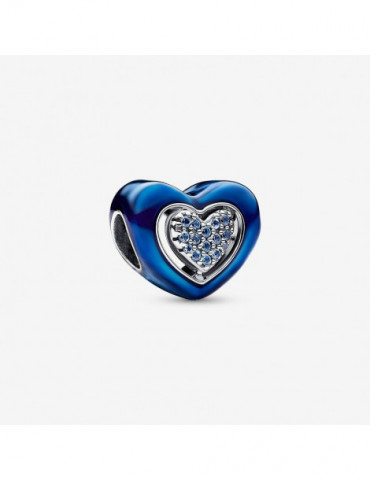 PANDORA Charm Cœur Rotatif Bleu