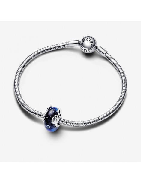 PANDORA Charm Verre de Murano Bleu Disney Mickey & Minnie