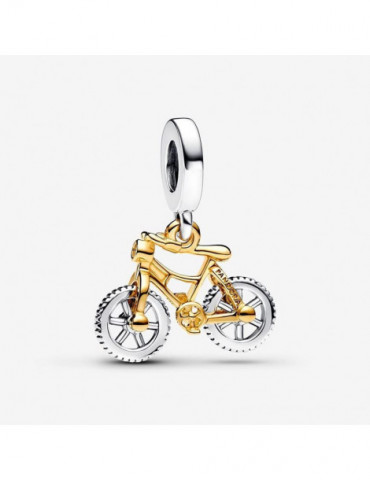 PANDORA Charm Pendant Vélo à Roues Tournoyantes Bicolore