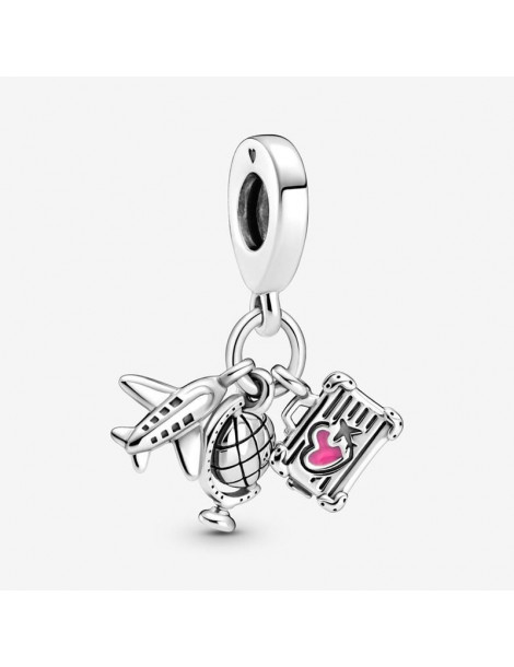 PANDORA Charm Pendant Avion, Globe & Valise