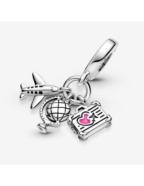 PANDORA Charm Pendant Avion, Globe & Valise