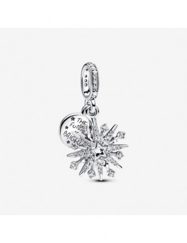 PANDORA Charm Pendant Double Feu d'Artifice Scintillant