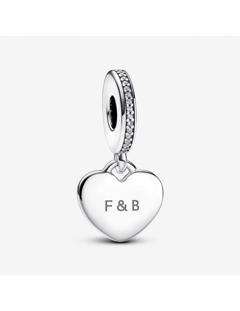 PANDORA Charm Pendant Plaque Cœur Gravable