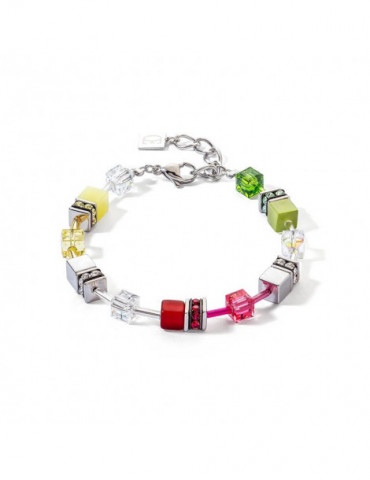 COEUR DE LION Bracelet GeoCUBE® Iconic Rouge Vert Jaune