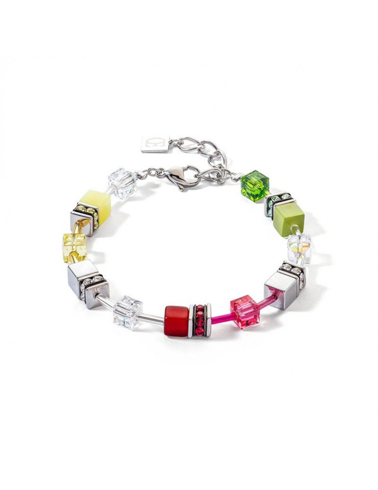 COEUR DE LION Bracelet GeoCUBE® Iconic Rouge Vert Jaune