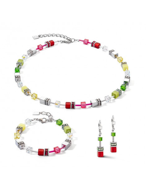 COEUR DE LION Bracelet GeoCUBE® Iconic Rouge Vert Jaune