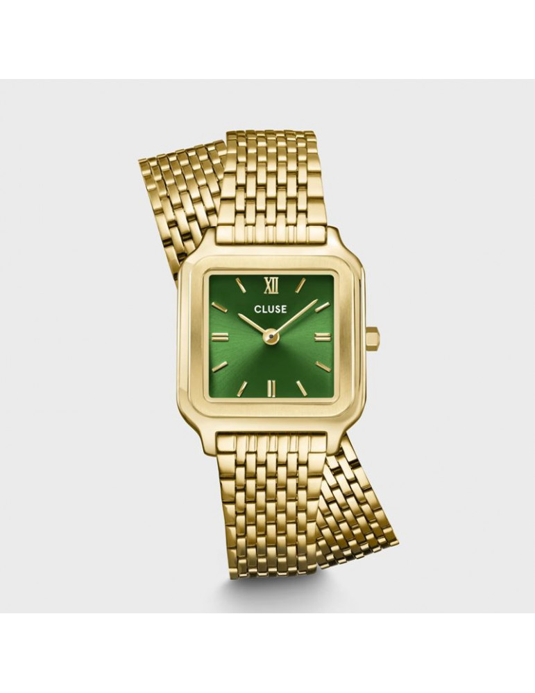 CLUSE Gracieuse Petite Watch Double Steel Forest Green Gold Colour