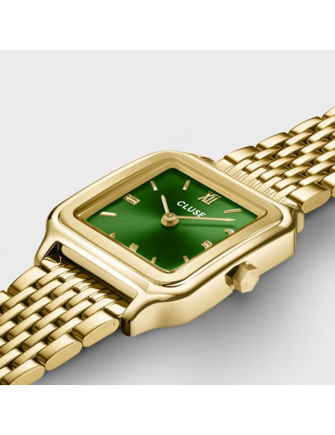 CLUSE Gracieuse Petite Watch Double Steel Forest Green Gold Colour