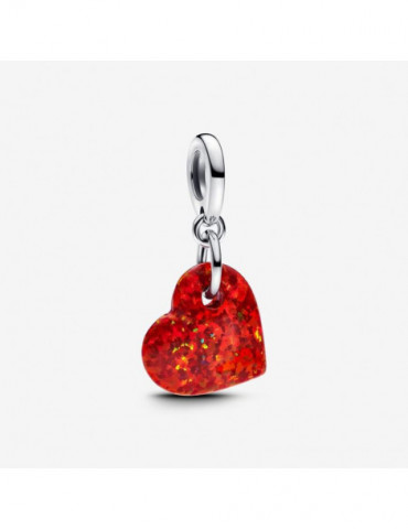 PANDORA Charm Pendant Cœur Rouge Opalescent