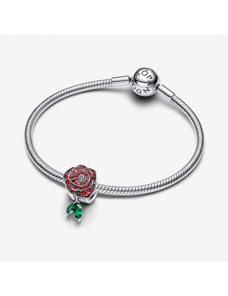 PANDORA Charm Rose en Fleur Scintillante