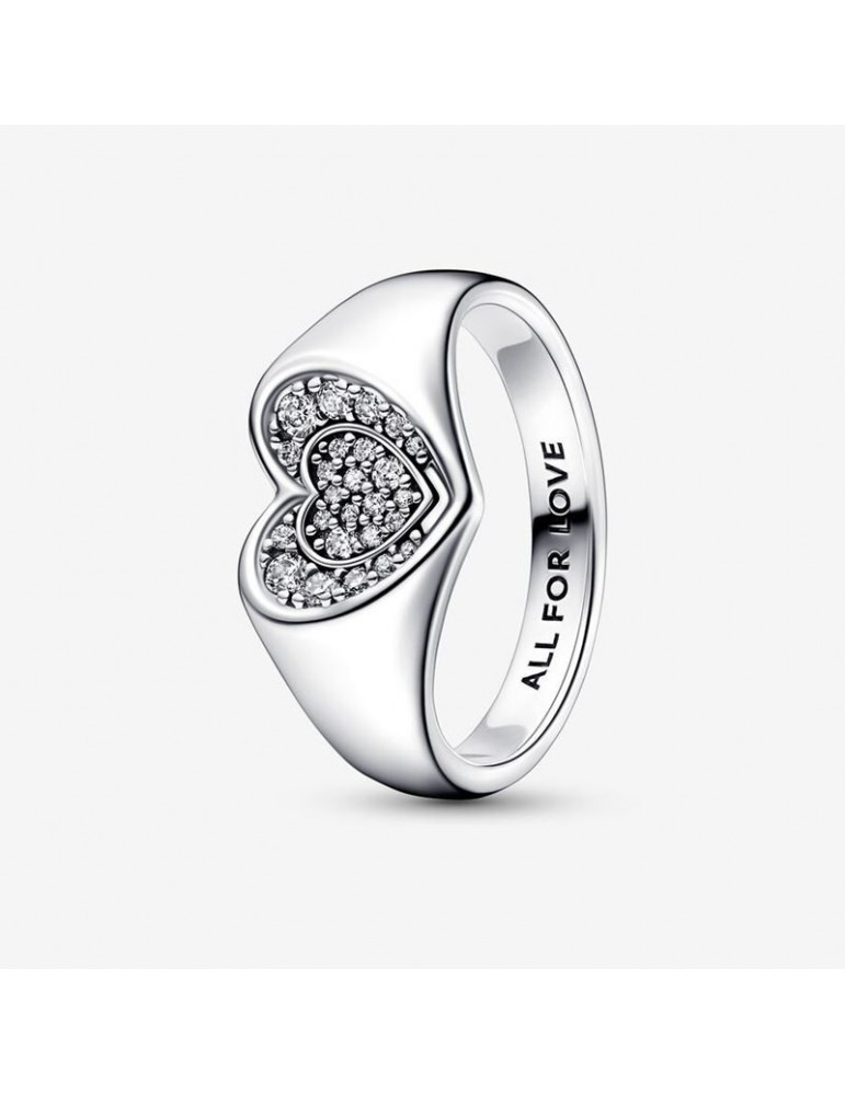 PANDORA Bague Pavé Coeur Rayonnant