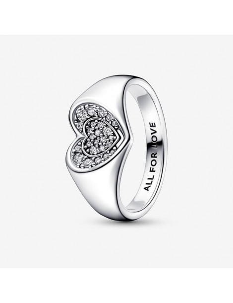 PANDORA Bague Pavé Coeur Rayonnant