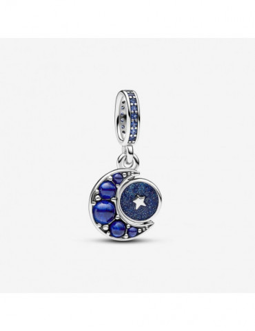 PANDORA Charm Pendant Rotatif Lune Scintillante