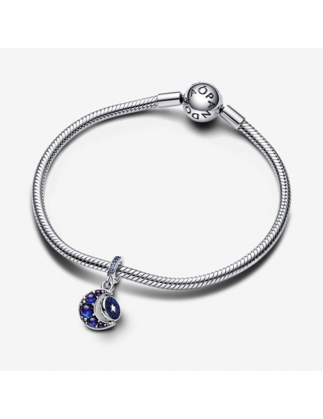 PANDORA Charm Pendant Rotatif Lune Scintillante