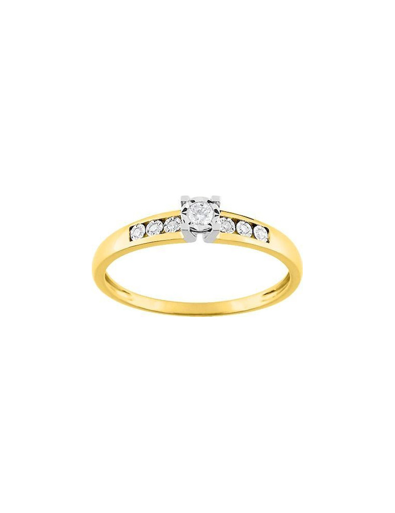 Bague Solitaire diamant accompagné Bague Solitaire diamant accompagné